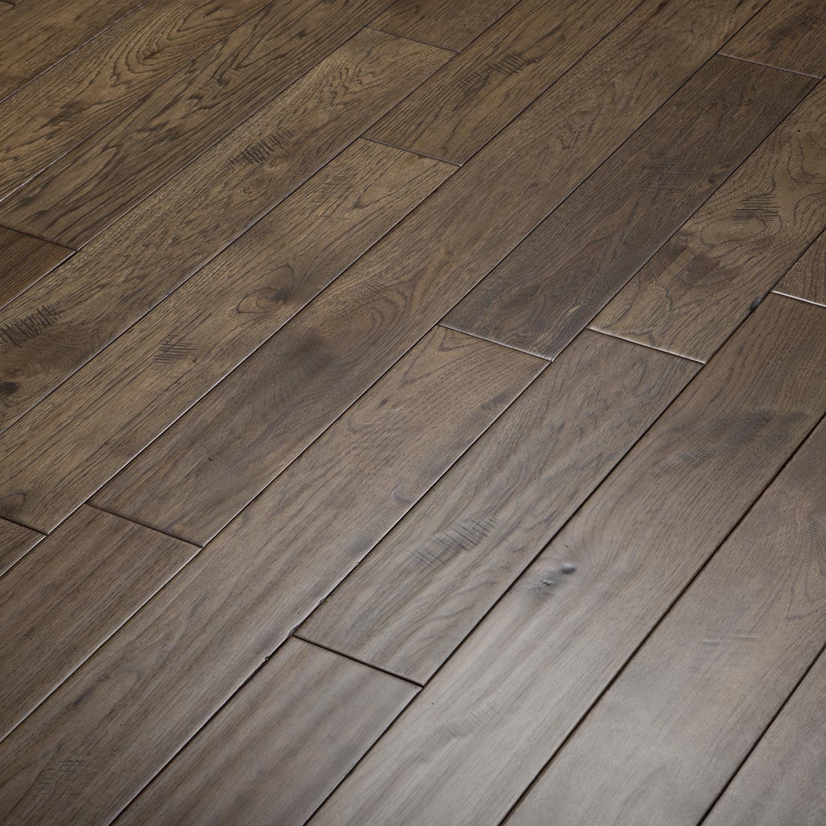 Hickory Asher Gray Hardwood Flooring Handscraped ABCD 4.9"